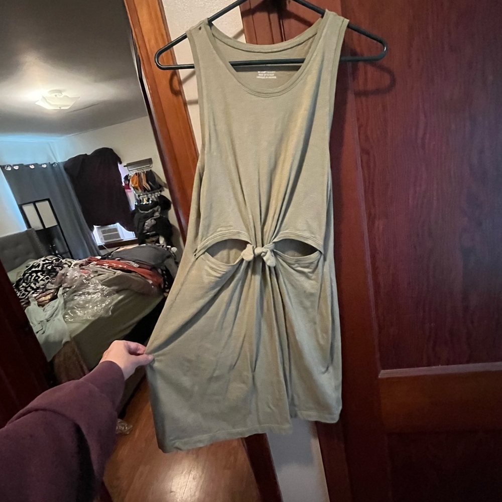 Aerie Olive Green Midi Dress